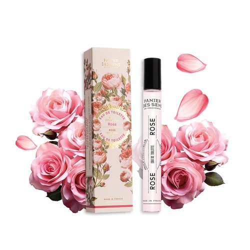 Panier des Sens Rose Roll-On Eau de Toilette | Floral & Feminine Mini Perfume for Women - 0.3 Fl Oz - Crafted in Grasse, France