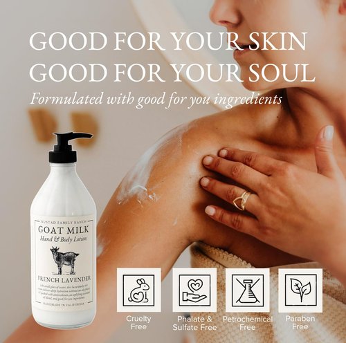 Goat Milk Body Lotion - Fragrance-Free Natural Moisturizer for Dry Sensitive Skin | 16oz, Fast-Absorbing & Non-Greasy