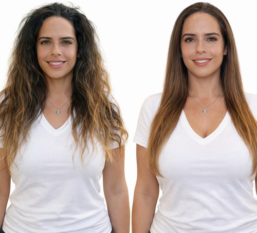 KERATIN RESEARCH Brazilian Keratin Hair Straightening Treatment - Professional Organic Blowout for Shiny, Natural-Looking Hair (X2)