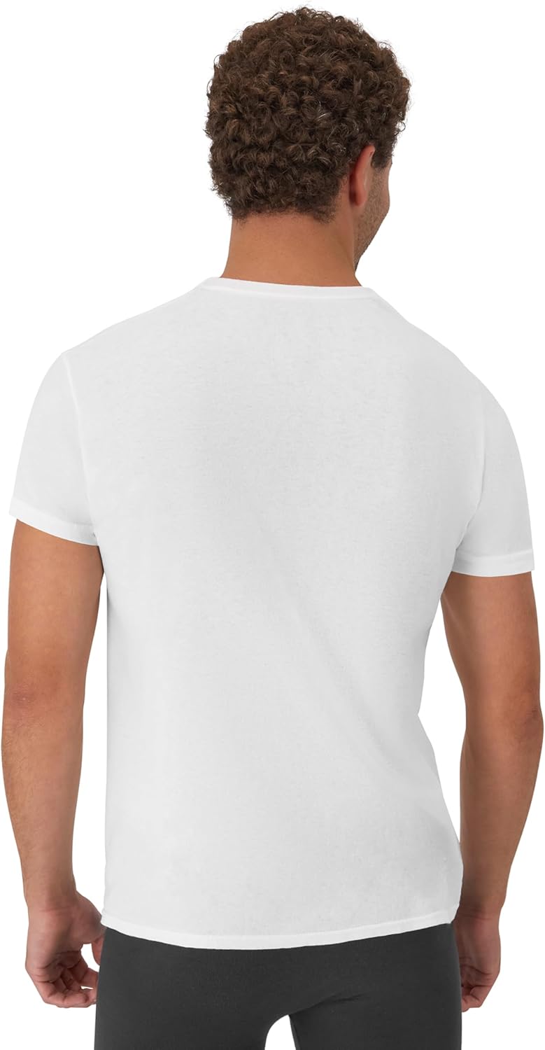 Hanes Men's Undershirts - Stay-Tucked Soft Cotton Comfort - White/Black/Assorted Multipacks