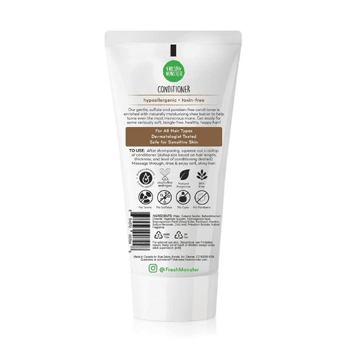 Fresh Monster Kids Hair Conditioner - Toxin-Free & Hypoallergenic Coconut Formula | 2 Pack (6oz Each)