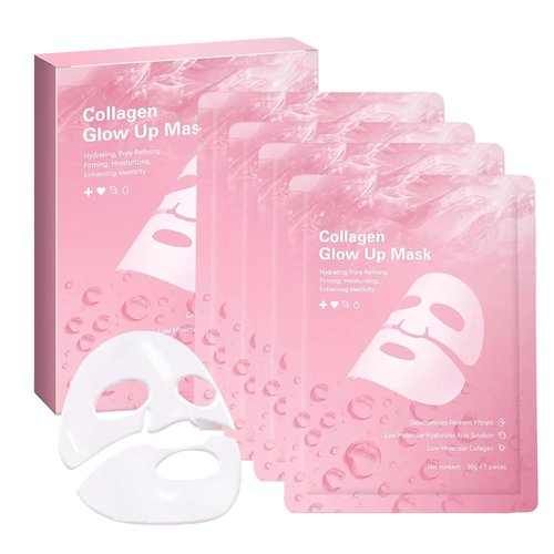 Bio Collagen Face Mask - Hydrating Korean Sheet Mask for Firm Skin | 4 Pcs for Glass-Like Glow