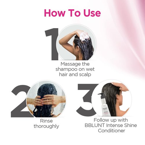 BBLUNT Intense Shine Shampoo - Enriched with Shine Tonic & Silk Protein | Softens & Hydrates | 10.14 Fl Oz (300ml)