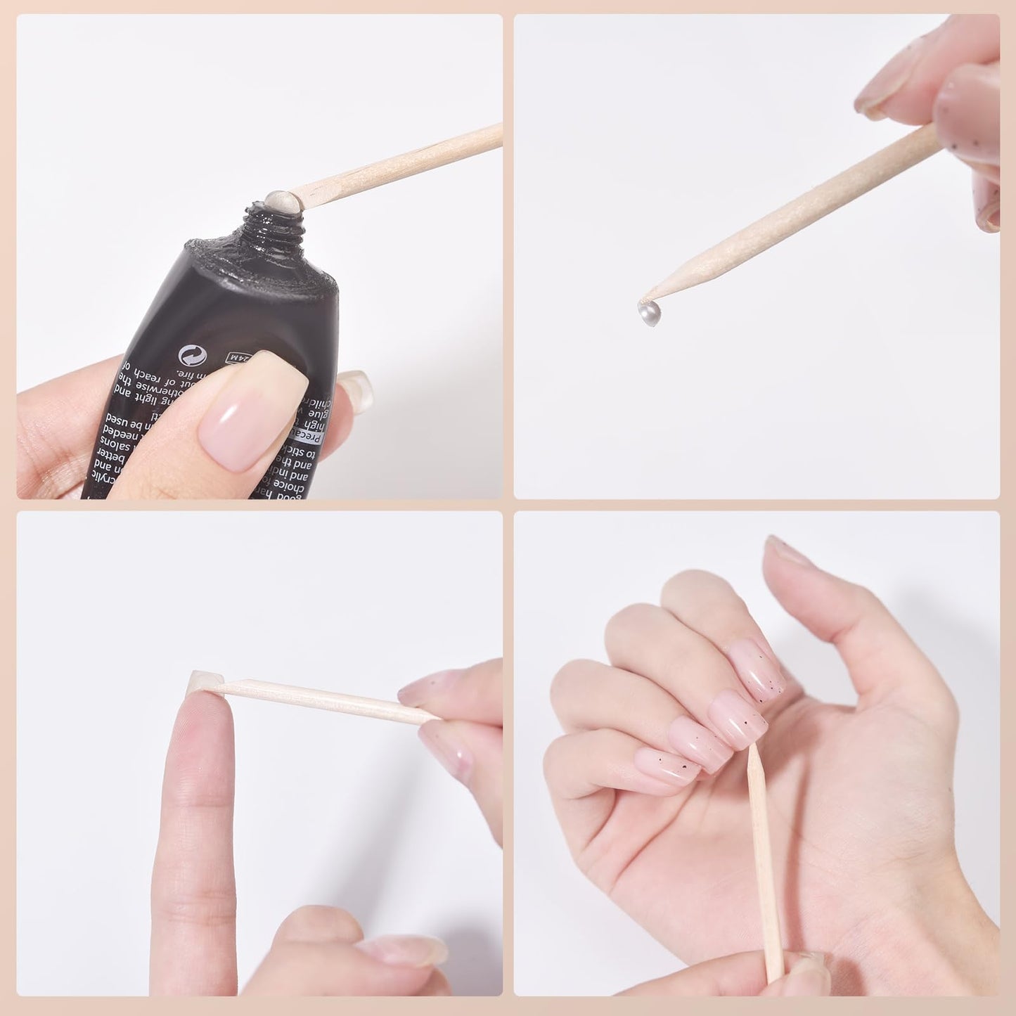 siyuwuro 5PCS Orange Wood Nail Sticks Double Sided Cuticle Pusher Remover Multi Functional Orange Wood Cuticle Sticks Manicure Pedicure Tool With Clear Storage Tube