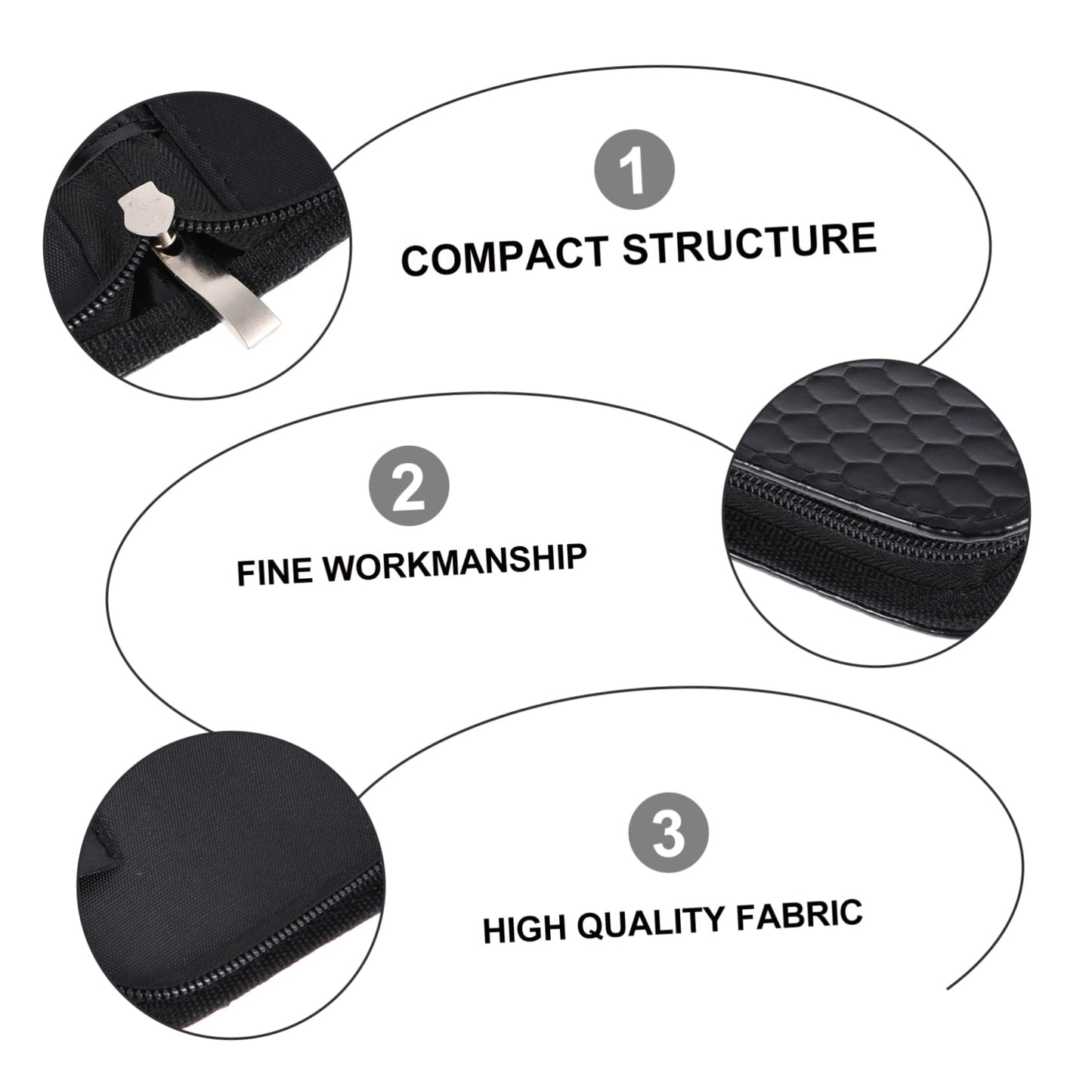 minkissy Hair Cut Scissors Bag Hair Styling Tools Organizer Leather Zipper Compact and Portable