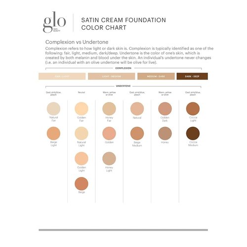 Glo Skin Beauty Satin Cream Foundation - Full Coverage, Semi-Matte Finish, Honey Fair Shade