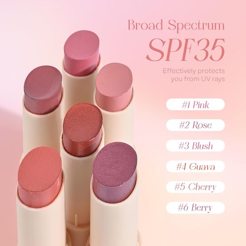 Regine Switzerland Mineral Color Balm - SPF 35 Multi-Color Stick for Lips, Cheeks & Eyes - Blendable, Creamy Formula in Pink