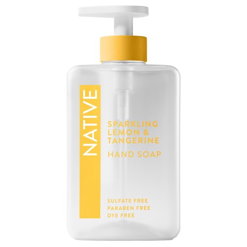 Native Liquid Hand Soap, Sparkling Lemon & Tangerine Scent, Non-Drying Formula for Soft, Smooth Hands, Made with Plant-Based Cleansers, Sulfate & Paraben Free, 13 oz Bottle