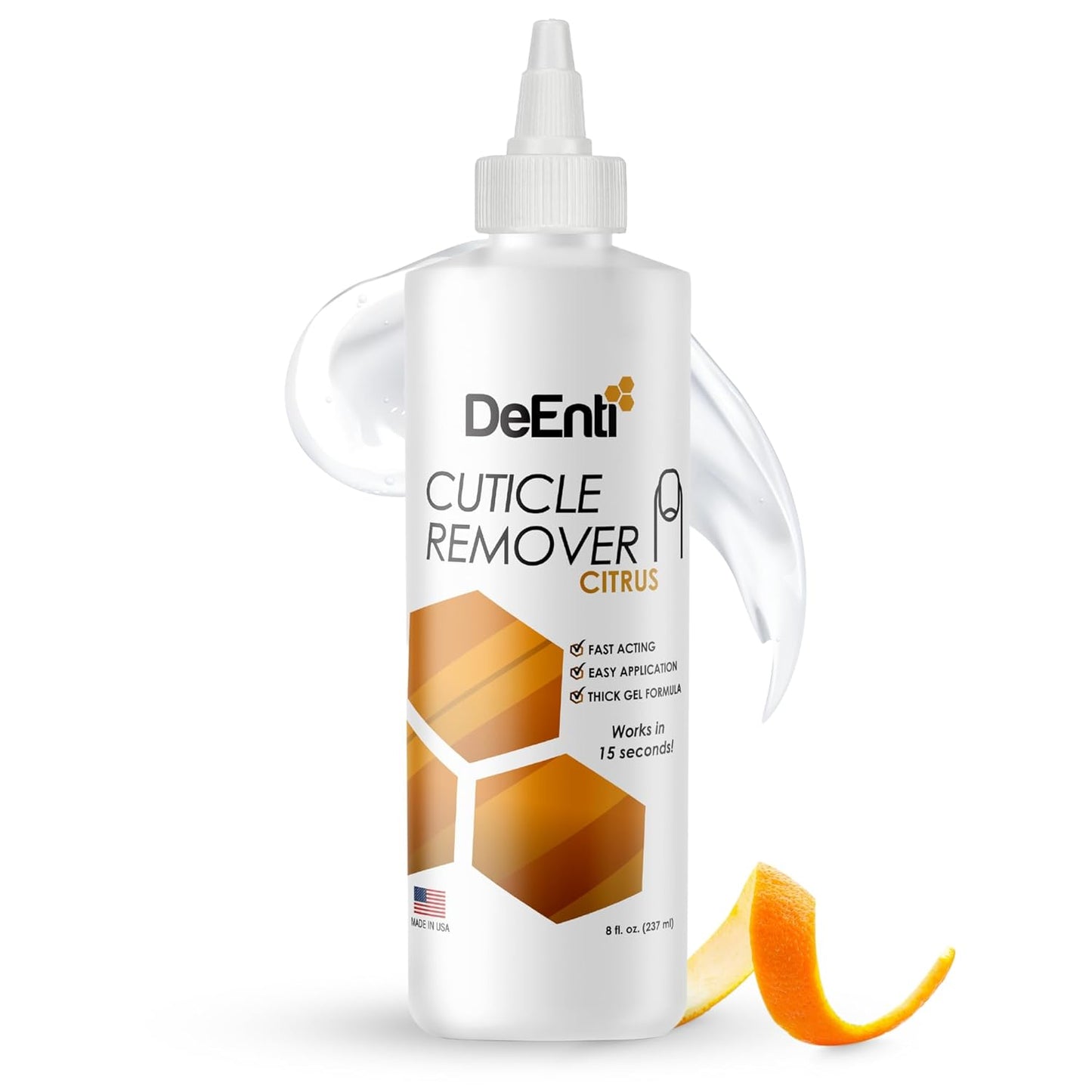 DeEnti Instant Cuticle Remover Gel - Professional 15-Second Softener for Hands & Feet | 8oz Bottle