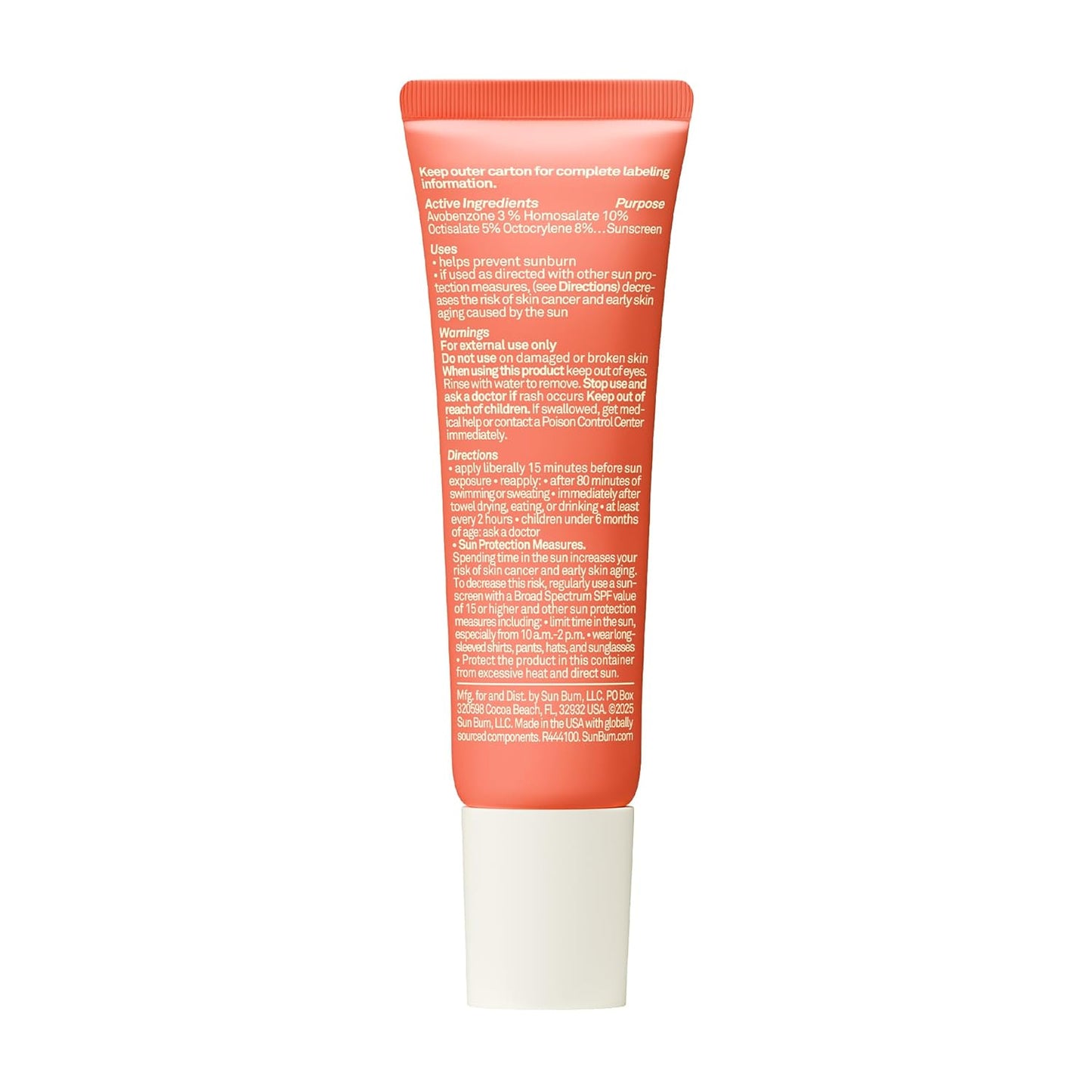 Sun Bum SPF 30 Tinted Lip Balm - Coconut Flavor, Moisturizing with Aloe & Vitamin E - 0.5 oz