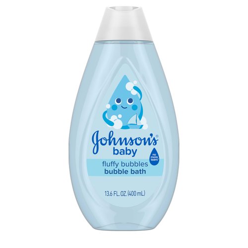 Johnson's Baby Fluffy Bubbles Bubble Bath, No More Tears, Gently Cleanses Delicate Skin Without Feeling Dry, Hypoallergenic, No Added Parabens, Sulfates & Dyes, Baby Essentials, 13.6 fl. oz