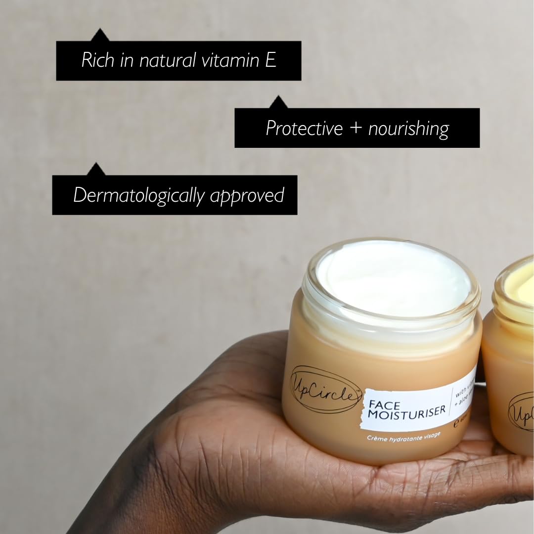 UPCIRCLE Face Moisturiser - Nourishing Day Cream with Argan Powder, Vitamin E & Aloe Vera | 1.7oz - Vegan & Cruelty-Free