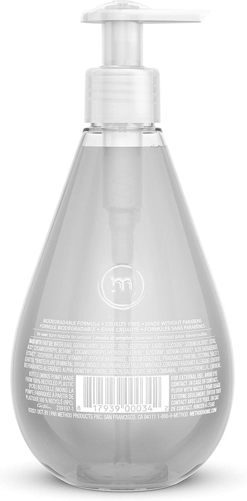 Method Gel Hand Soap - Sweet Water Scent | 12 Fl Oz - Pack of 3 for Refreshing Cleanliness