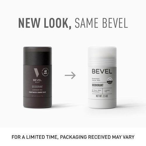 Bevel Deodorant for Men - Aluminum-Free Formula with Coconut Oil & Shea Butter | 48-Hour Odor Protection, 2.5 Oz