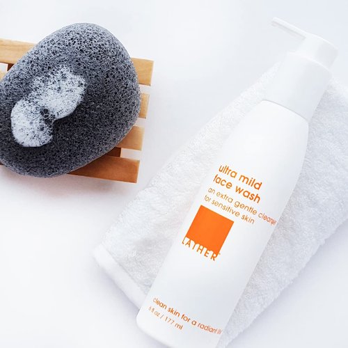 LATHER Ultra Mild Face Wash - Gentle Hydrating Cleanser for Sensitive Skin - 6 Fl Oz