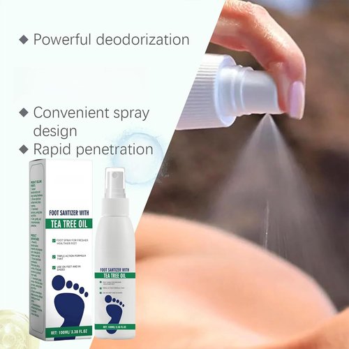 Foot Sanitizer Spray with Tea Tree Oil, Foot and Nail Care Serum, with Natural Tea Tree Oil and Aloe Vera Feet Spray, Nail Solution and Foot Sanitizer Spray with Tea Tree Oil (1pc)