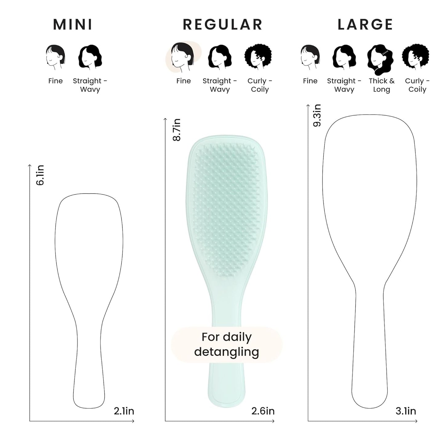 Tangle Teezer Fine Ultimate Detangler Brush, Dry & Wet Hair Brush to Detangle & Reduce Breakage for Fine Hair Types, Ice Blue