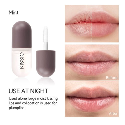 KISSIO Lip Plumper Set - Natural Lip Plumper Gloss for Day & Night Use | 2-Piece Moisturizing Care