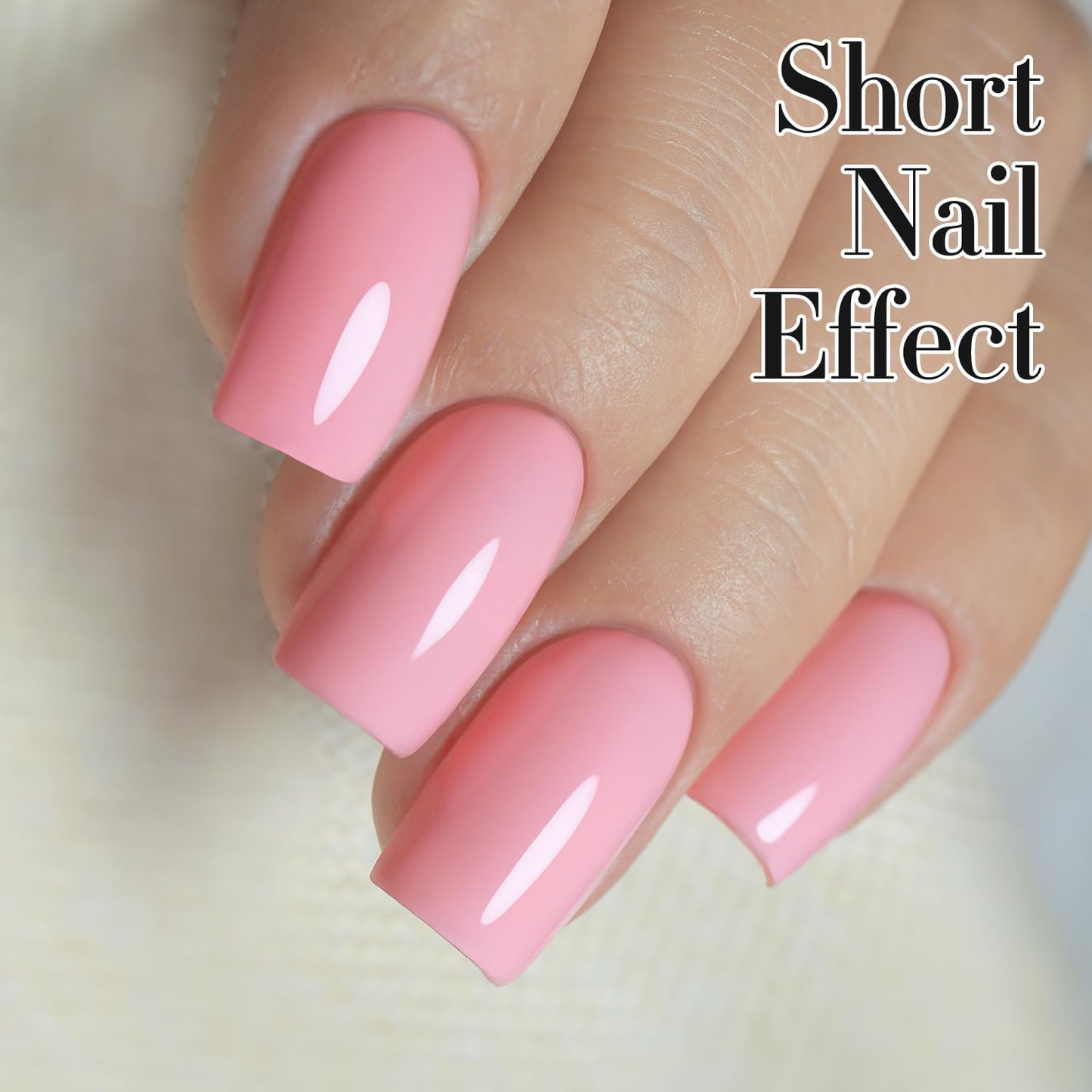 Double Rhythm 15ML Gel Polish Jelly Sheer Pastel Light Milky Color 1 PC 0.53 OZ Bottle UV Nail Polish Art Salon at Home for Women (Pink-B-A1035)