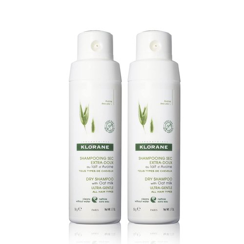 Klorane Ultra Gentle Dry Shampoo with Oat+ - Gentle Formula - Instantly Revives Hair and Eliminates Odor, Dirt, and Oils - Hypoallergenic & Vegan - Paraben & Sulfate-Free