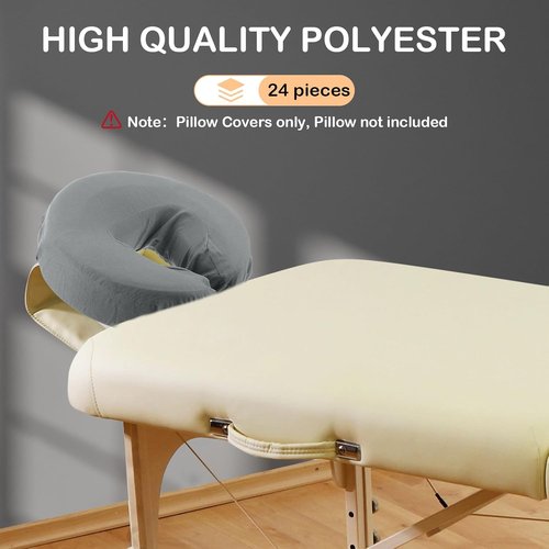 Macarrie 24 Pcs Microfiber Face Cradle Covers - Soft, Reusable, Oil-Proof Headrest Sheets | Gray