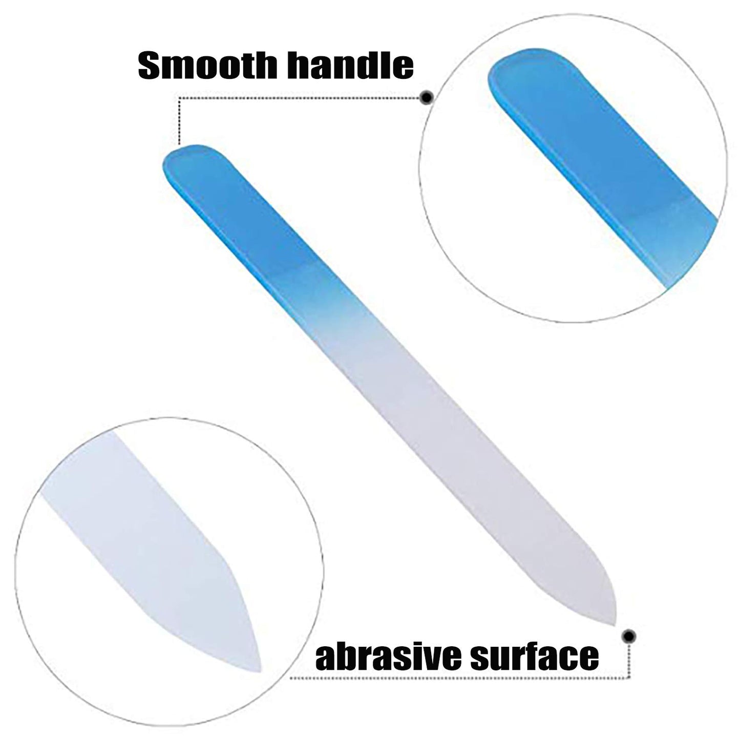 Skiennix Beauty Glass Nail File Set - 6 Professional Double-Sided Files with Protective Case for Smooth Manicure & Pedicure