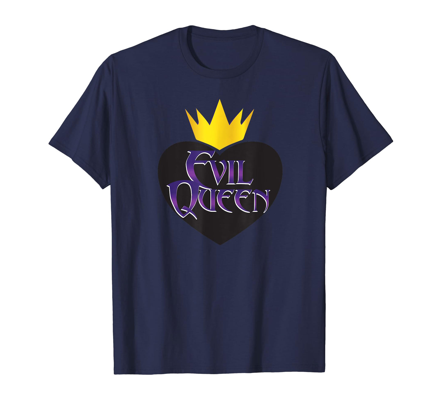 Evil Queen T-shirt Crown Black Heart Halloween Costume Tee T-Shirt