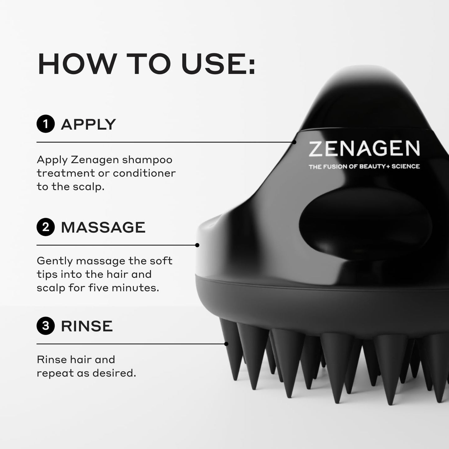 ZENAGEN Scalp Massager - Stimulates Circulation & Enhances Absorption for All Hair Types, Ergonomic Design