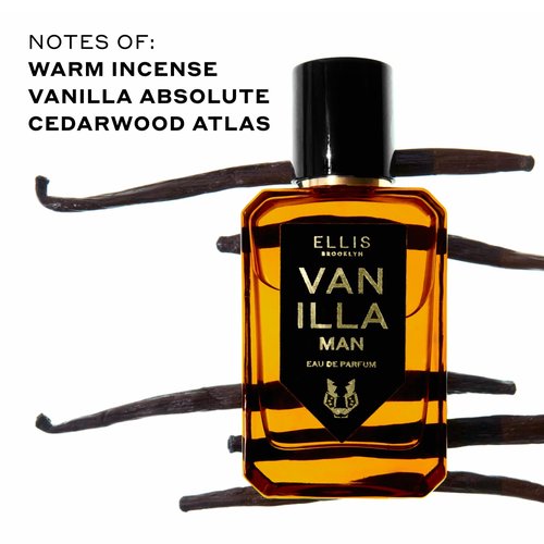 Ellis Brooklyn VANILLA MAN Eau de Parfum, Warm Spicy Fragrance for Men with Vanilla Absolute, Bergamot, Clary Sage & Cedarwood, Vegan, Cruelty-Free, Sustainable Ingredients, 50ml/1.7 fl oz