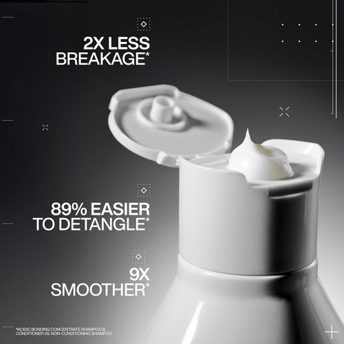 Redken Acidic Bonding Concentrate Shampoo For Damaged Hair Repair - Strengthens and Repairs Weak and Brittle Hair, Sulfate-Free, With Citric Acid