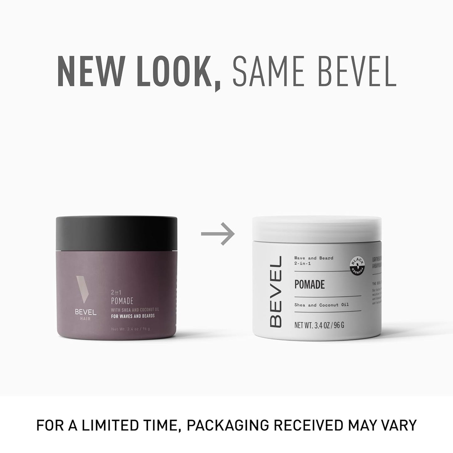 Bevel Beard Balm & Hair Pomade - Moisture Locking Coconut Oil & Shea Butter, 3.4 Oz