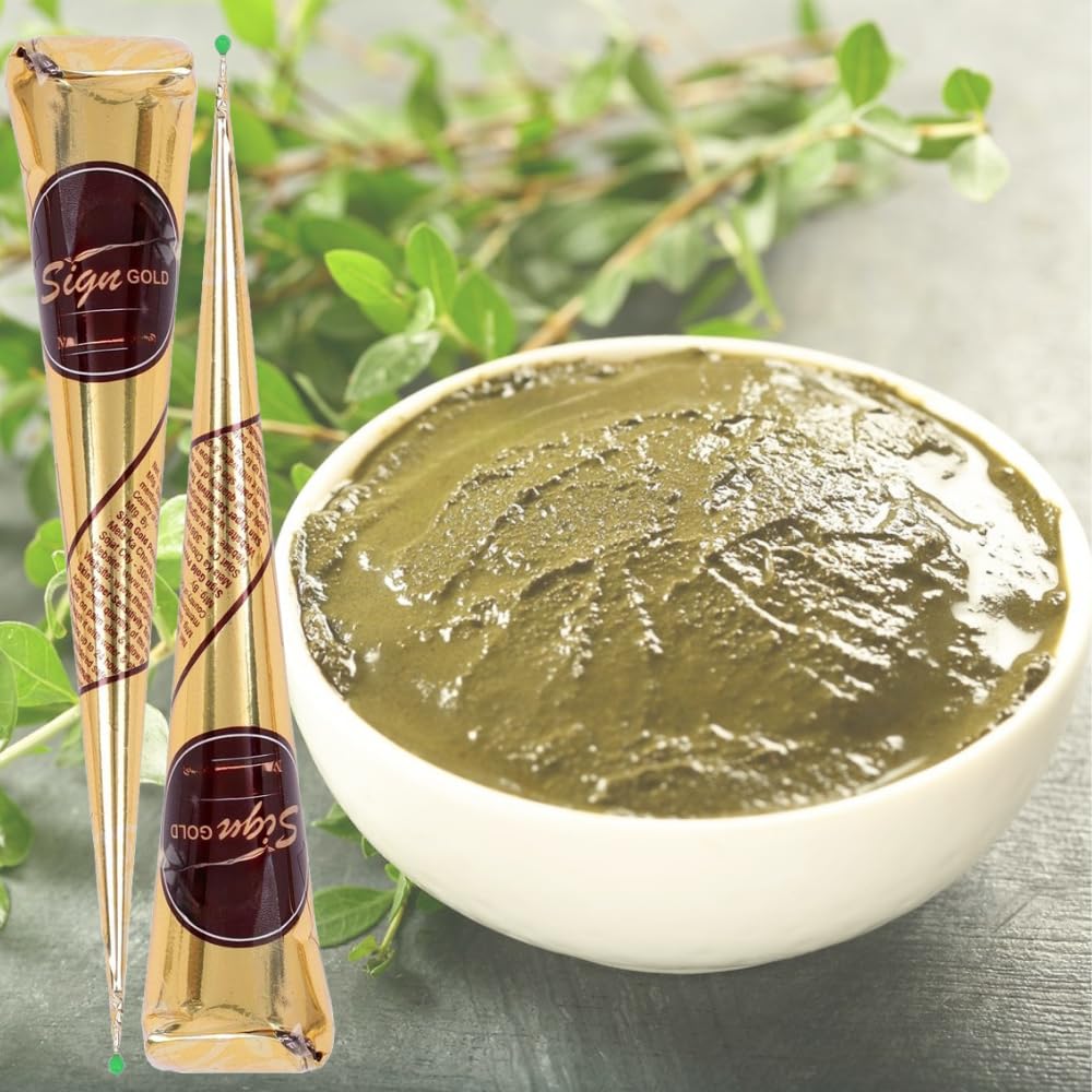 Natural Henna Paste Cones for Hair – 100% Pure & Ready to Use | No Ammonia or Chemicals | Pack of 3 – Dark-Brown, 30g Each Cone