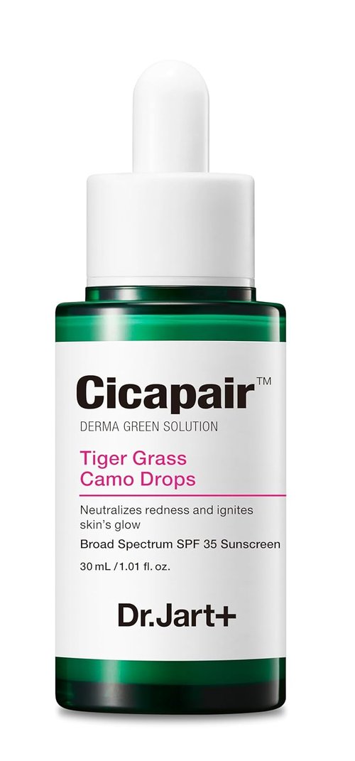Dr.Jart+ Cicapair Tiger Grass Camo Drops - Tinted Serum SPF 35 with Centella Asiatica | Korean Skin Tint, 1.01 Fl Oz