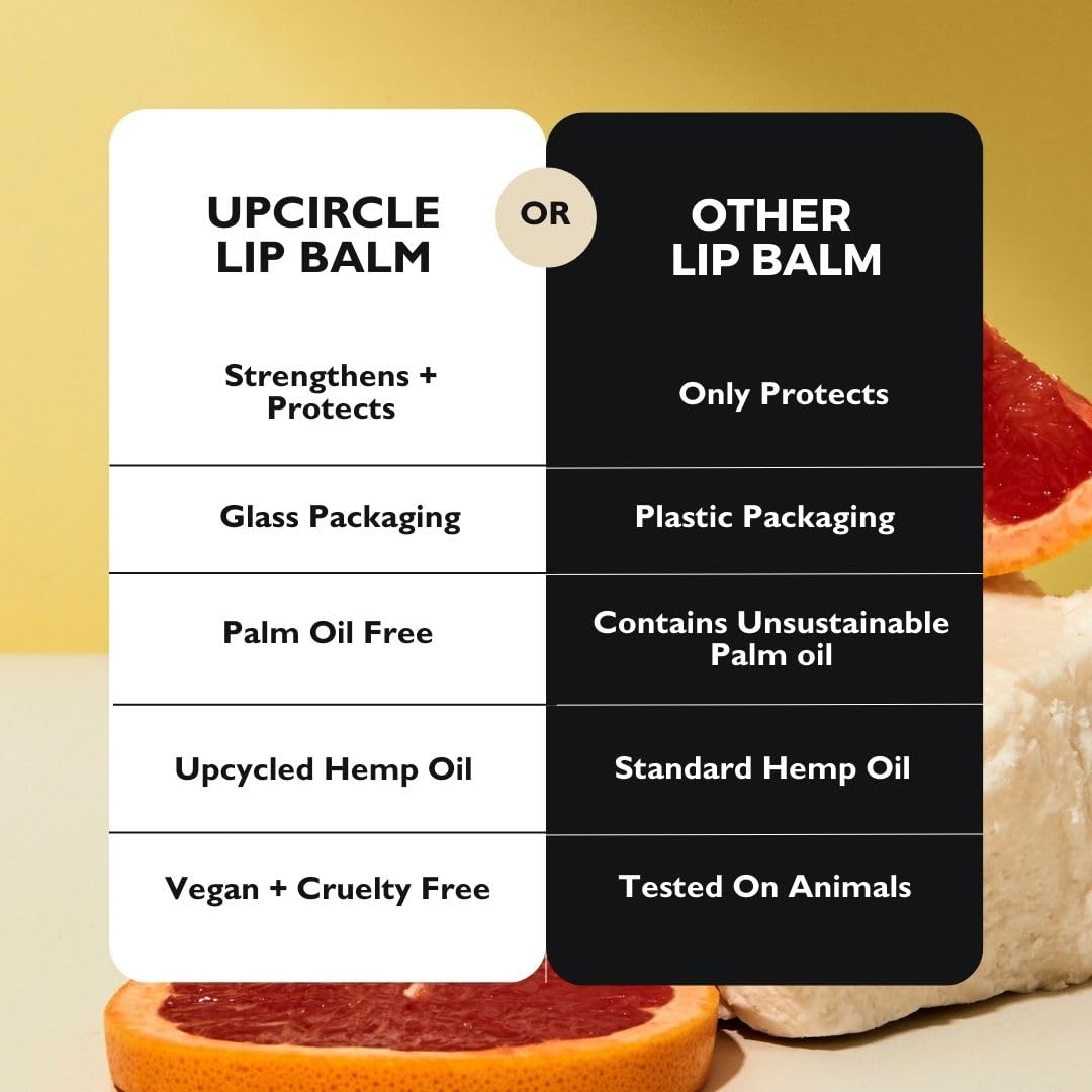 UpCircle Lip Balm - Hydrating & Plumping Formula with Hemp Seed Oil & Shea Butter | 15ml, Natural & Vegan