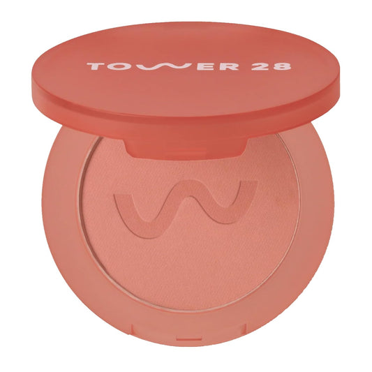 Tower 28 GetSet Matte Powder Blush - 12-Hour Long-Lasting Blush for Smooth Skin | Talc-Free, Sweat-Proof - Long Beach Iced Tea (1.13 oz)