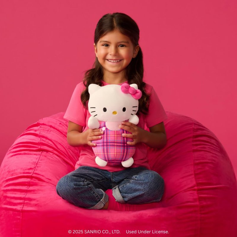 Squishmallows Original Sanrio 10in Plaid Hello Kitty HugMees – Ultrasoft Official Jazwares Plush (Medium-Sized)
