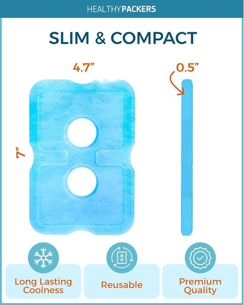 Healthy Packers Ice Packs - Long-Lasting Freezer Packs for Lunch Boxes & Coolers | Slim Design for Beach, Camping & Fishing
