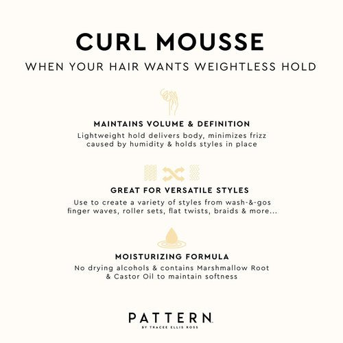 PATTERN Beauty by Tracee Ellis Ross Curl Mousse 8 fl oz- Volume and Hold for Curly Hair 3a-4c