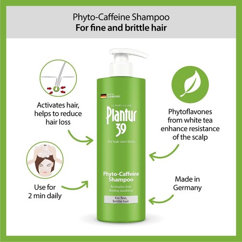 Plantur 39 Fine & Brittle Hair Shampoo - Phyto-Caffeine Formula for Women's Thinning Hair | 16.9 fl oz