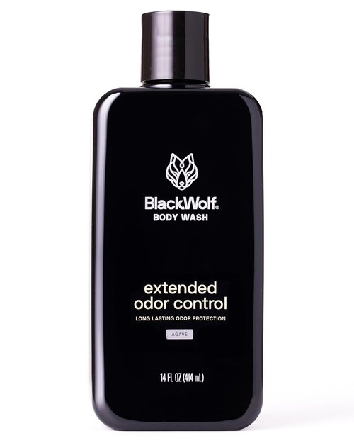 Black Wolf Deodorizing Body Wash for Men - Long-Lasting Hydrating Shower Gel - Clean Agave Scent, 16 Fl Oz