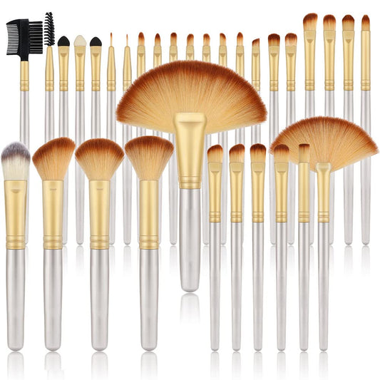 Makeup Brushes, VANDER Professional 32pcs Foundation, Concealer, Eyeshadow & Eyeliner Cosmetic Brush Set, Champagne (Cosmetic Bag Not Included)