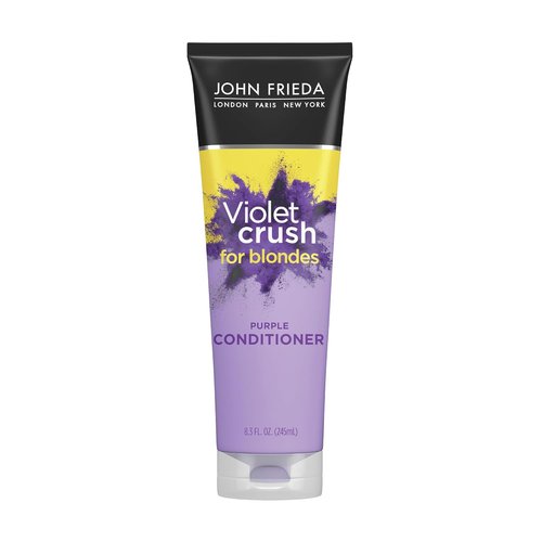 John Frieda Violet Crush Purple Conditioner - Neutralizes Brassy Tones for Cooler Blonde Hair | 8.3 Oz