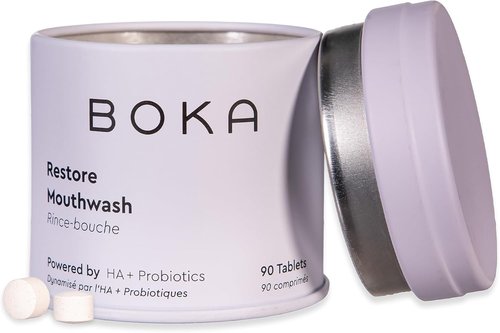 Boka Mouthwash Tablets - Refreshing Breath with Hydroxyapatite - Fluoride & Alcohol Free | Travel Size (90 Pcs, Mint)