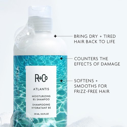 R+Co Atlantis Moisturizing B5 Shampoo | Shine + Tames Frizz + Intense Hydration | Vegan + Cruelty-Free |Vegan + Cruelty-Free