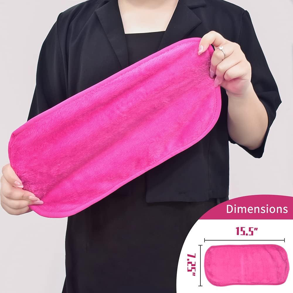 UWEME Makeup Remover Cloths - Reusable Microfiber Face Towels for Women | Fast Drying, 4 Count