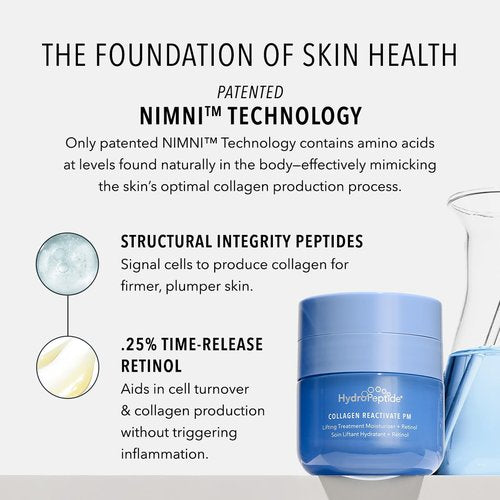 HydroPeptide Collagen ReActivate PM - Lifting Moisturizer with Retinol & NIMNI Technology, 1 Oz
