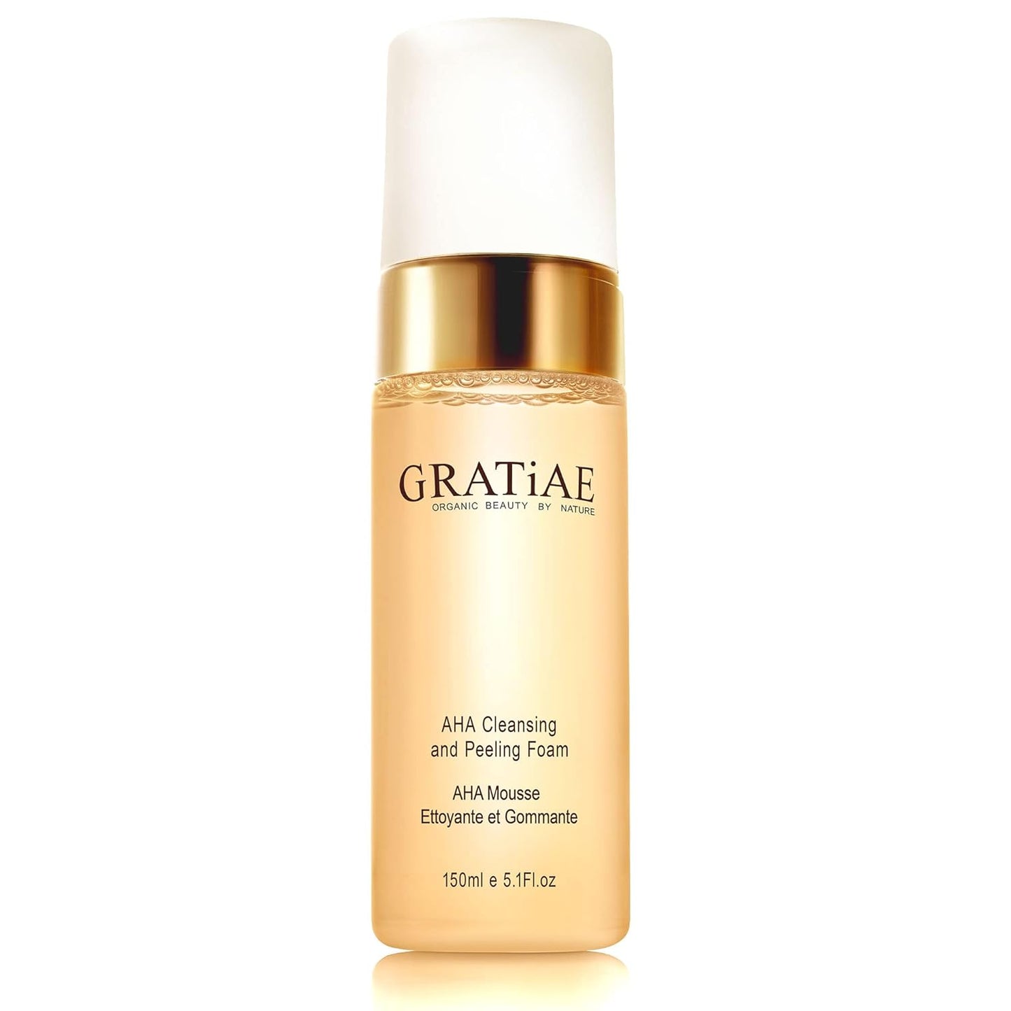 Gratiae Organics AHA Cleansing Foam - Gentle Non-Drying Facial Cleanser for Sensitive Skin, 5.1 fl oz