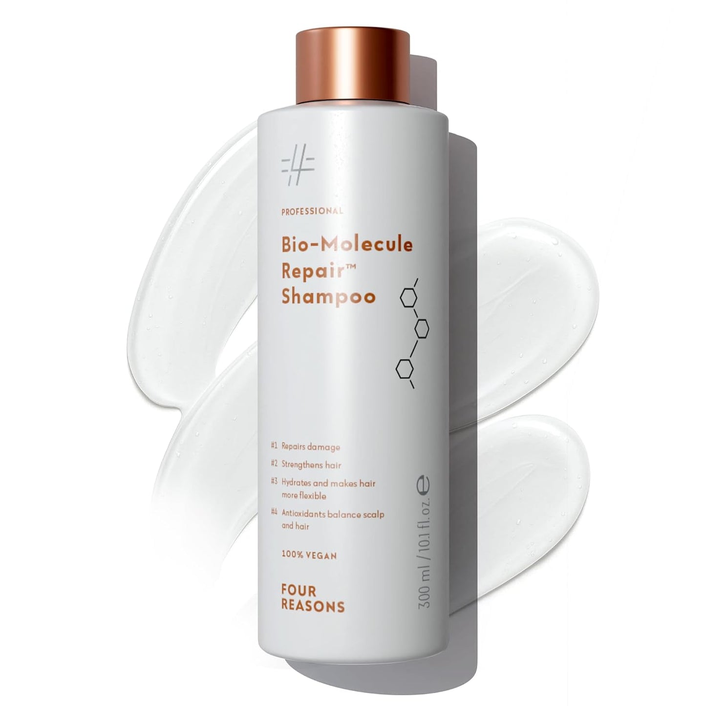 FOUR REASONS Bio-Molecule Bond Repair Shampoo - Moisturizing & Strengthening for Color Treated Hair | 10.1 Fl Oz