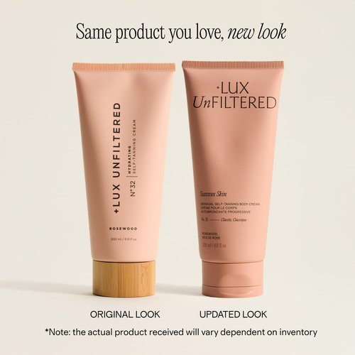 + Lux Unfiltered N°32 Gradual Self Tanner, Hydrating Self Tanning Lotion with Shea Butter & Squalane - Non-Sticky, No Transfer, Natural-Looking Tan - Vegan & Cruelty-Free Sunless Tanner