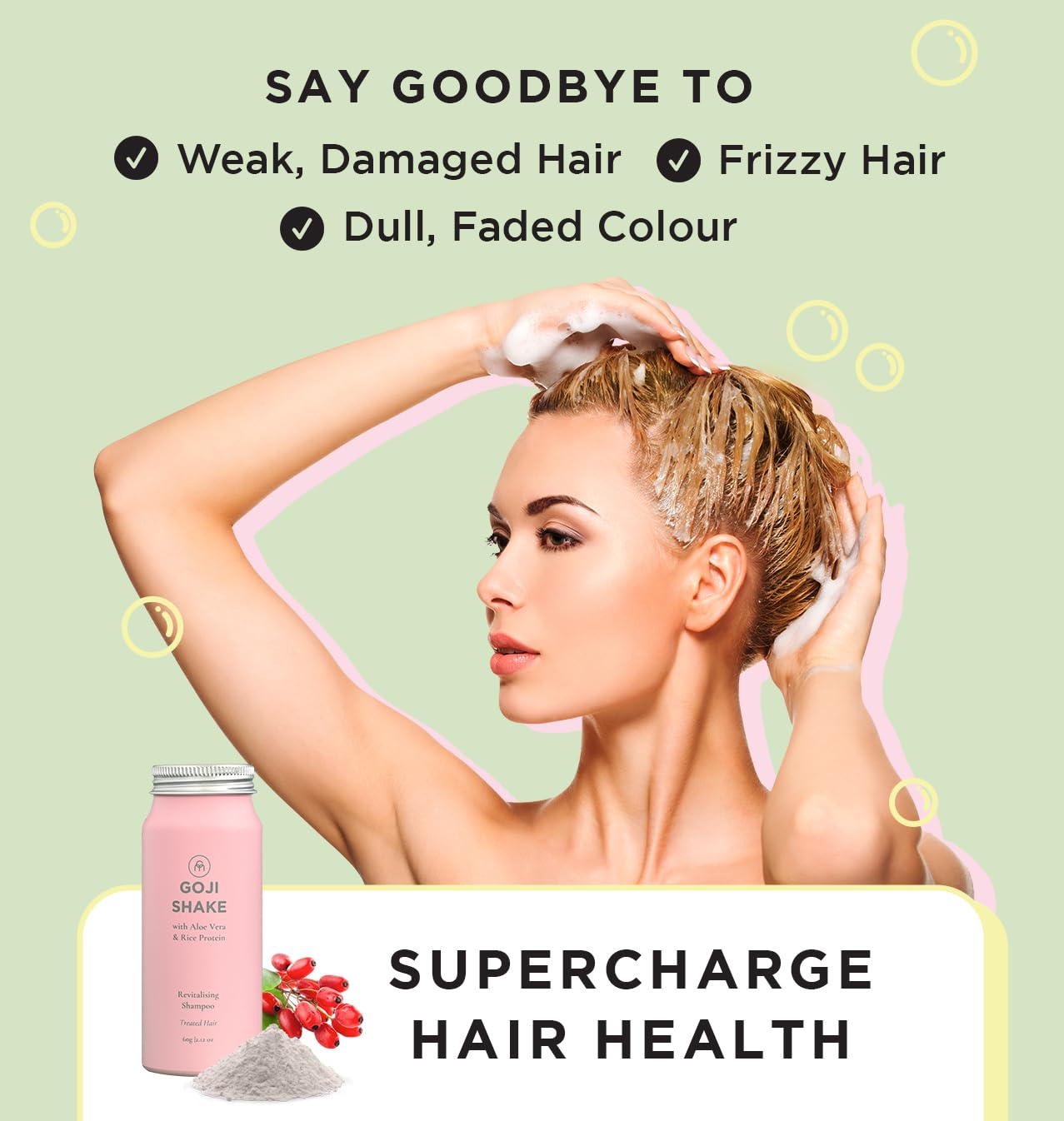 COCONUT MATTER Goji Shake Shampoo Concentrate Color-Safe for Vibrant Healthier Hair & Scalp, Add water to lather, 60 Washes, All-natural | Antioxidant-rich | Sulfate-free | TSA-compliant